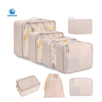 Cubes de rangement de voyage souples à grande capacité avec fermeture éclair, 8 pièces, personnalisables avec logo, pour l'organisation des bagages