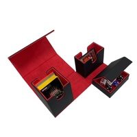 Boîte de jeu de cartes Premium avec plateau à dés contient des cartes à collectionner en cuir PU boîte de rangement pour le sport jouant aux cartes de jeu
