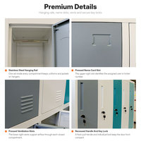 Casier en acier à 10 portes, armoire de rangement métallique pour vêtements, casiers avec serrure à clé pour école, gymnase, personnel, usine, vestiaire