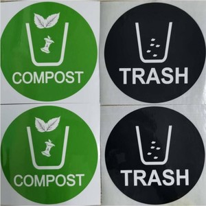 Autocollant symbole du recyclage, rond, vert, écologique, pour une utilisation en intérieur et en extérieur, pour les poubelles - Product Image 5