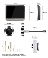 Caméra de porte numérique 2MP Tuya 2.4G Wifi avec écran LCD 4.3 pouces, vidéophone 1080P, caméra de sécurité intelligente pour la maison