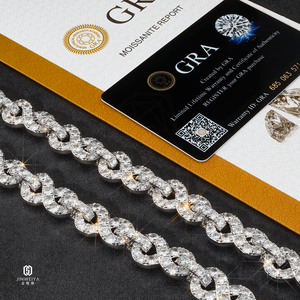 <strong>Silver</strong> Jewelry 925 <strong>Mens</strong> Moissanite Necklace 12Mm <strong>Chains</strong> <strong>for</strong> <strong>Men</strong> or Women Factory Price - Product Image 2