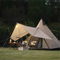 Tente Vidalido Teepee Ms Pro, tente de camping en plein air, tente indienne Pinnacles Pro, auvent, foyer, tente de pluie