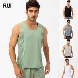 RUIQUWIN – Nouveau débardeur sportif patchwork pour homme, ample, sans manches, respirant, séchage rapide, idéal pour le fitness et les activités de plein air - Product Image 1