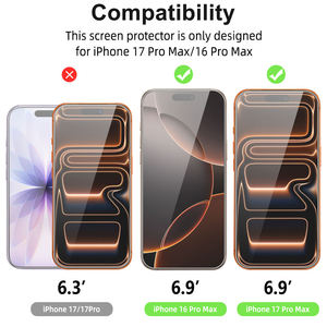 Protection d'écran en verre trempé anti-traces de doigts, dureté 9H, pour iPhone 18, iPhone 18 Pro, iPhone 18 Pro Max, iPhone Duo - Product Image 3