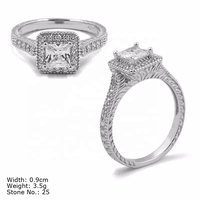 Ensemble de bagues empilables pour femmes en argent sterling 925 avec zircone cubique de 2,5 mm, demi-alliance de mariage pour la mariée