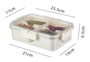 Caja de almacenamiento de aperitivos sellada de diseño propio de cocina con divisor Bandeja de verduras para servir dividida de plástico con tapa - Product Image 5