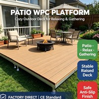 Système de terrasse modulaire AluDeck en WPC pour extérieur, design carré antidérapant, pieds réglables en acier inoxydable, options multicolores pour le jardin