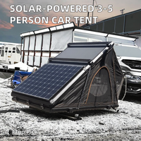 Tienda de techo para coche SUV de 300kg con panel alimentado por energía solar, carpas de aleación de aluminio, tablero de nido de abeja, techo inflable