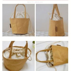 Baoren Tùy Chỉnh Không Thấm Nước Có Thể Giặt Kraft Giấy Túi Mỹ Phẩm Thân Thiện Với Môi Bông Vải Ly Hợp Túi Xách Dây Kéo Vai Túi - Product Image 6