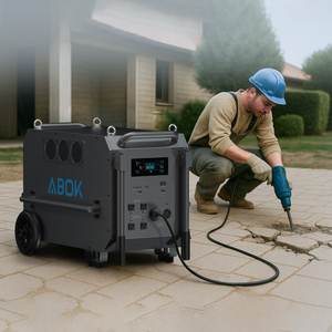 Station portable ABOK 7200W 9762Wh batterie LiFePO4 extensible à plus de 6000 cycles batterie MPPT à onde sinusoïdale pure pour panneau solaire port RV - Product Image 1