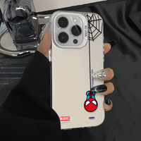 Q-Version Spider-Man Shell pour Apple 16 Plus 15 Couleur Argent Couverture Mignon Simple 13pm 7 Plus Creative Cartoon INS Mobile Phone