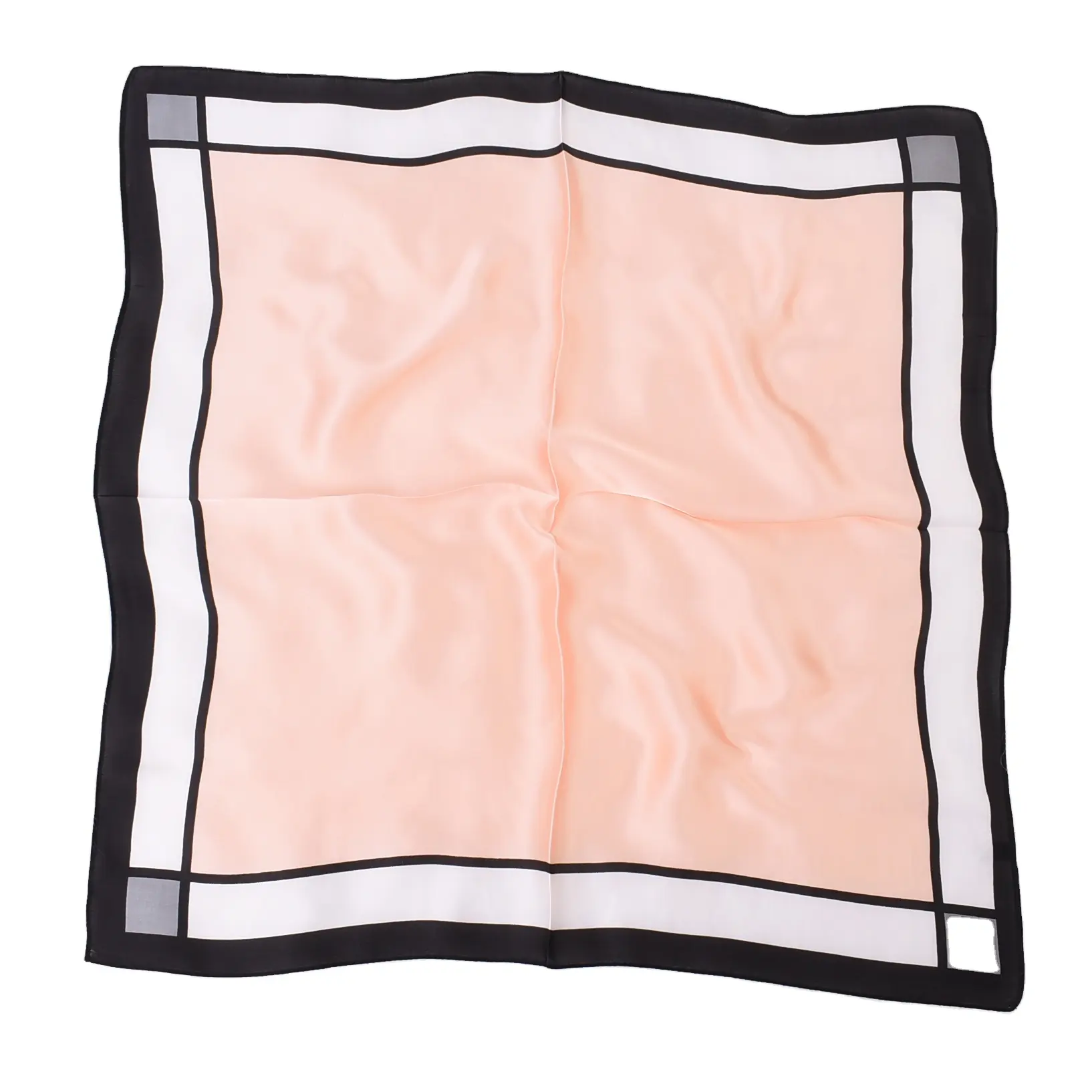 Простой модный стиль двухцветный дизайн строчка классический принт саржа шелк квадратный 70*70 см шарфы для шеи оптовая продажа