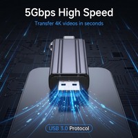 Lecteur de cartes multifonction 6 en 1 USB 3.0/Micro/TYPE-C OTG, lecteur de carte mémoire U Disk Tf/Sd pour adaptateur téléphone ordinateur portable