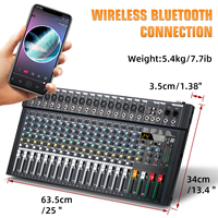 Biner FG16 Console de Mixage Audio Professionnelle de Haute Qualité 16 Canaux, Intégrée avec 99 DSP Audio Numérique USB