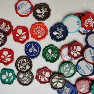 Двухцветная восковая печать этикетка для свадебных приглашений самоклеящаяся Упаковочная Клейкая восковая наклейка для упаковок - Product Image 2