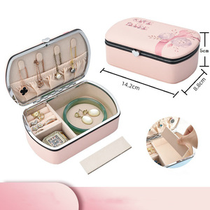 Personalized Logo Printing Travel <b>Leather</b> <b>Jewelry</b> Boxes Portable <b>Jewelry</b> <b>Box</b> Gift <b>Box</b> - Product Image 5