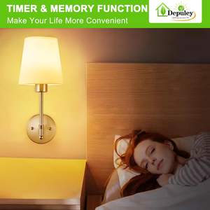 Depuley两件式可充电发光二极管壁灯套装无线电池供电金铁灯体15色卧室客厅 - Product Image 6