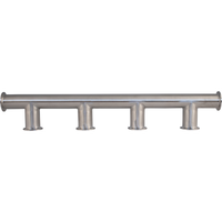 Collecteur de refroidissement liquide sanitaire en acier inoxydable à raccordement Tri-Clamp avec connexion TC ou filetée