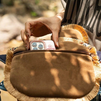 Sac à bandoulière brodé de qualité supérieure avec tête de tigre chinoise traditionnelle et pompons pour enfants et adultes, idéal pour les festivals culturels