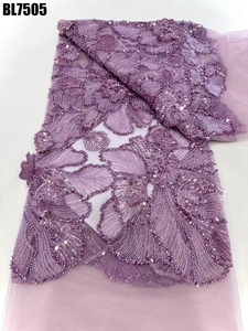 New Hot Bán vàng Dubai thanh lịch handmade đính cườm ren sang trọng pháp ren với sequins vải cho đám cưới cho Đảng - Product Image 4