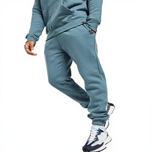 Conjunto Deportivo Ligero con Capucha para Hombre, Color Sólido, Cintura Elástica, Ropa Casual Transpirable de Algodón, Estilo Invernal - Product Image 2