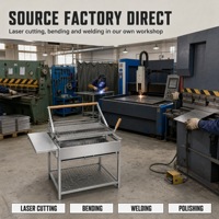 Barbecue à charbon de bois à bascule en acier inoxydable SUS 304 avec panier grillagé, étagère latérale et tiroir à cendres, fabriqué sur mesure pour les marques de barbecue