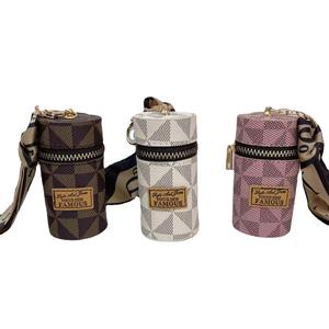 Tas Kulit PU Mewah Terbaru Tempat Lipstik Gantungan Kunci Pompom Aksesoris Mini Tali Pergelangan Tangan Lanyard Gantungan Kunci Pertahanan Diri - Product Image 1