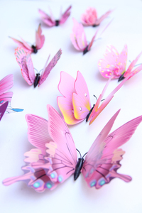 Stile moderno 3D IN PVC Colorato Autoadesivo Della Parete Della Farfalla A Doppio Strato del Frigorifero Della Farfalla Della Decalcomania Della Parete di Festa di Compleanno Decor <span class=keywords><strong>Farfalle</strong></span> - Product Image 3