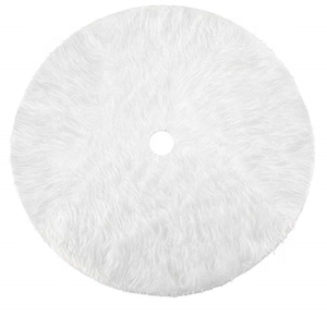 Faux <strong>Fur</strong> Snowy White Christmas Tree <strong>Skirt</strong> for Christmas Decorations - Product Image 4
