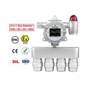 Detector de Gases 4 en 1 Fijo, CH4 O2 CO H2S, Monitor Industrial de Pared, Salida RS485 para Seguridad en Almacenes - Product Image 1