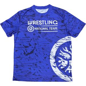 2025 Maßgeschneidertes Gestricktes Wrestling-Set für Herren T-Shirts+Shorts Vollsublimation 2-teiliges Set International - Product Image 3