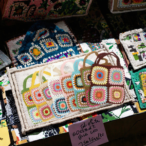 Bolsos de Mano Casuales de Poliéster con Diseño Floral y Cierre Abierto para Mujer, Estilo <span class=keywords><strong>Hippie</strong></span> Tejido para la Playa en Verano - Product Image 3
