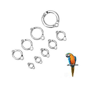 Nieuwe Gesneden Vogels Ringen Roestvrijstalen Metalen Aluminium Accessoire Voor Papegaaien Outdoor Vliegtraining Activiteit Opening Clip - Product Image 1