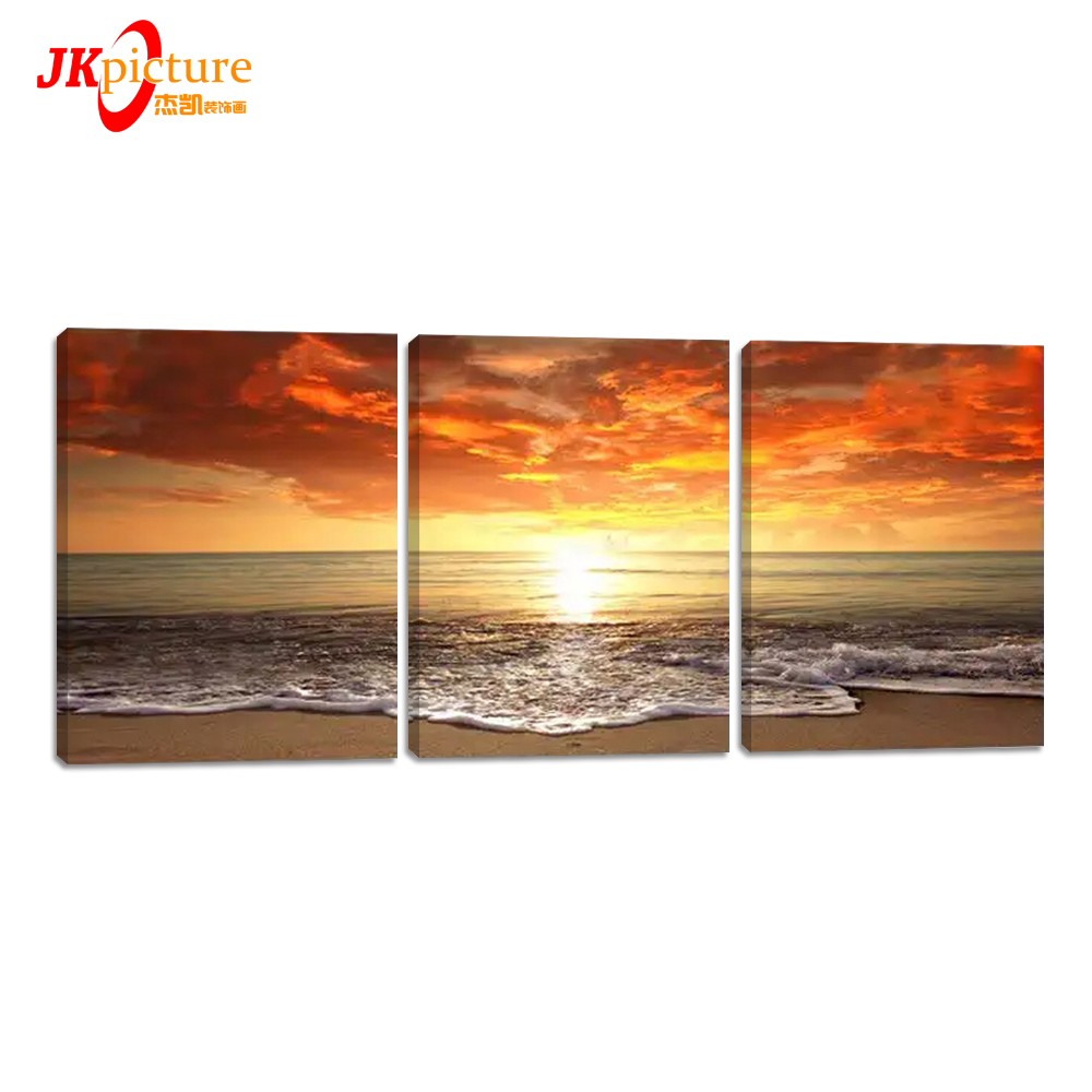 Home Decor Stretched Framed Seascape Waves Landscape Sunset Ocean Beach Pictures art paintings canvas wall picture printing