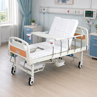 Lit manuel multifonctionnel 12 fonctions en acier laminé à froid pour lavage des cheveux et des pieds, garantie 1 an, idéal pour personnes alitées, paralysées ou âgées
