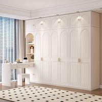 Armoire d'angle en bois style crème avec combinaison libre, design simple et moderne pour petit appartement, chambre à coucher, hôtel