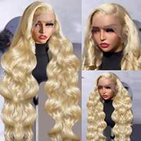 Perruques complètes en dentelle 613 blondes lisses en cheveux humains avec baby hair, perruques brésiliennes 613 13x6 Lace Front en gros