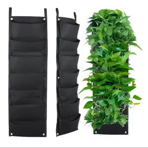 Cabide de pendurar vertical de 25 bolsos, saco de cultivo, plantador interno para parede, jardim, decoração, cerca, bolsos de parede