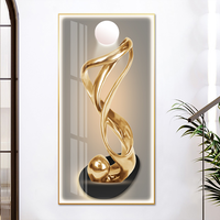 Art mural Peinture moderne de luxe Statue dorée Toile LED Cristal Peinture porcelaine