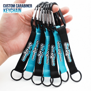 Premium Custom Nylon Short Keyholder Strap Car Keyring Carabiner Keychain for Promotions