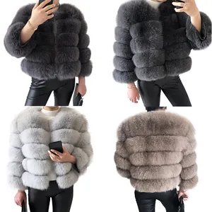 Luxurious Fur Coat Women Cropped Real Fur Jacket Customizable Real Fox Fur Coat