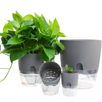 4 pots de plantes en plastique 3.2/4.1/6/9 pouces transparents pots de fleurs auto-arrosants conteneurs pots de violette africaine