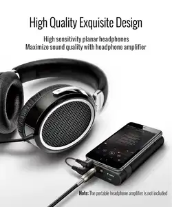 TAKSTAR Headphone Hi-Fi HF580, Headphone Studio Kabel Atas Telinga Terbuka Magnet Planar dengan Bantalan Telinga Pas Nyaman