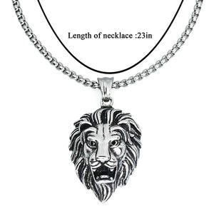 Precio DE FÁBRICA DE China, compra a granel, collar de cadena personalizado de acero inoxidable a la moda, colgante de León, collares clásicos de Hip Hop para hombres - Product Image 3