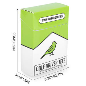 Boîte à cigarettes durable au design personnalisé, tees de golf en bambou/bois avec impression de logo, 83 mm, tees de golf de marque OEM - Product Image 2