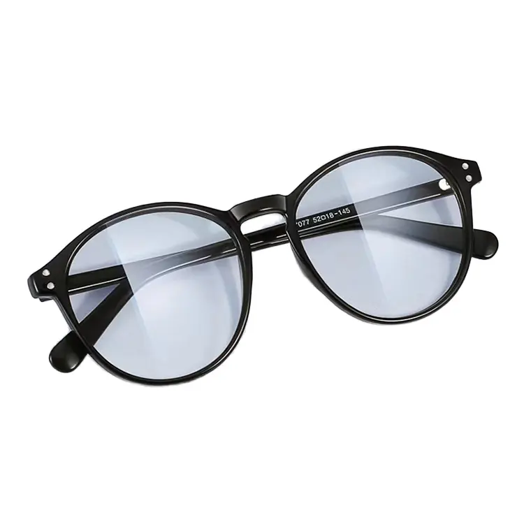 FANXUN TY183 Óculos de leitura fino Moldura completa Anti-Azul liso espelho retrô redondo com material preto para PC