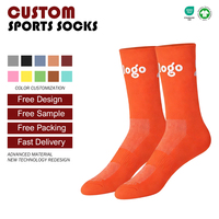 Chaussettes de course unisexes de haute qualité en spandex/nylon antidérapantes, motif imprimé automne, absorption de la transpiration, faible MOQ, sublimation personnalisée, livraison directe
