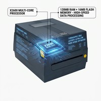 Imprimante d'étiquettes industrielle à transfert thermique haute vitesse avec découpe automatique 110 mm, imprimante de codes-barres de bureau AT241/AT341 pour la fabrication en stock