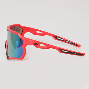 Lunettes de soleil de sport unisexes tendance 2025, OEM, haute qualité, protection UV400, monture intégrale carrée, couleurs Pantone disponibles, vert - Product Image 3